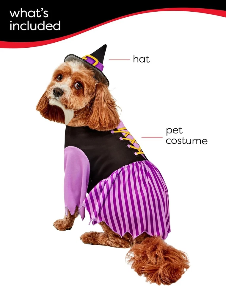 Disfraz de Bruja Rubíes para Gatos o Perros Halloween Fiestas de Otoño Foto 2 de 4