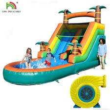 21FT Commercial PVC Inflatable Water Slide with Pool Blower for Kids Backyard