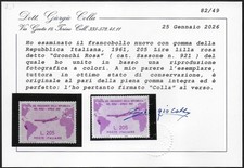 1961 Italia Lire 205 Gronchi rosa MNH Sassone n. 921