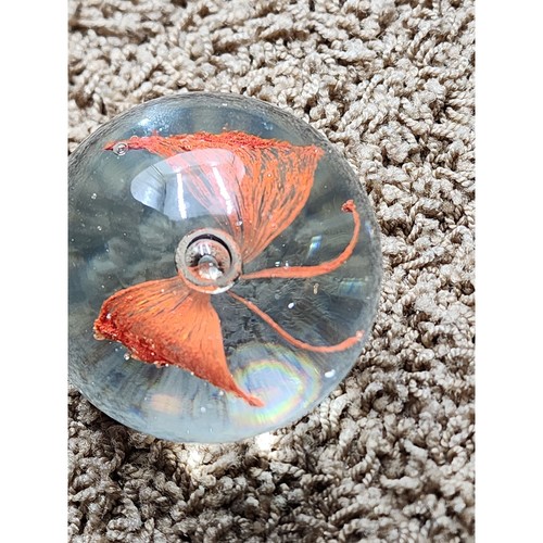 Pisapapeles Arte Vidrio Naranja Flor Mariposa Diseño Vintage Hogar Oficina Decoración - Imagen 10 de 12