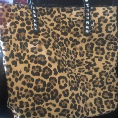 David Jones Leopard Studded Bag Shopper or fold Over