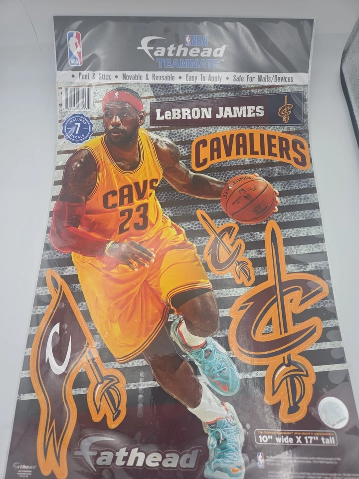 Cleveland Cavaliers Lebron James Fathead 10”x17” NBA compañero de equipo pelar y pegar pared Foto 3 de 4