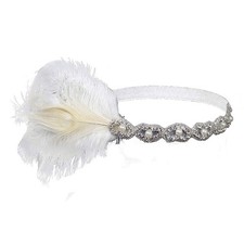 1920s Flapper Feather Headpiece Roaring 20s Great Gatsby Headband Women