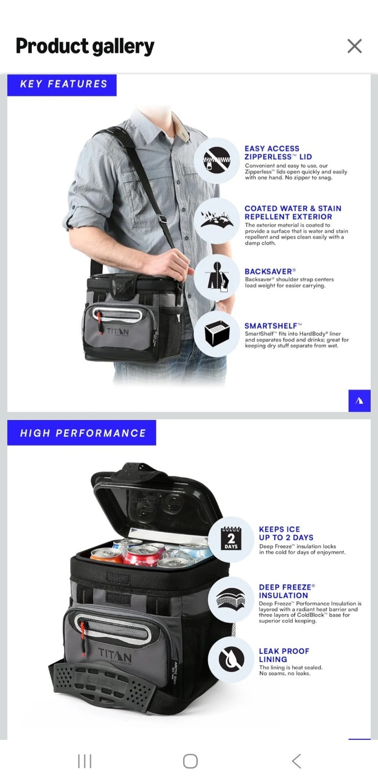 Titan by Arctic Zone Deep Freeze Cooler - Zipperless Hardbody Cooler. 9 Cans.