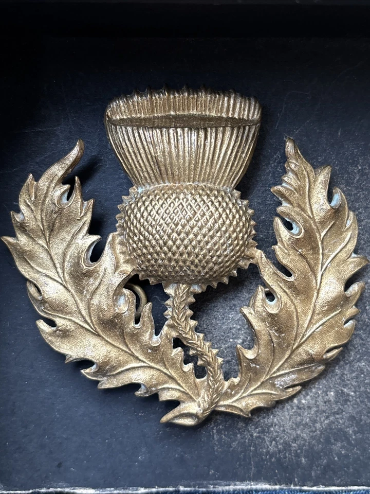 Royal Scots Greys, British Army Officers Bearskin Badge. - Image 2 of 4