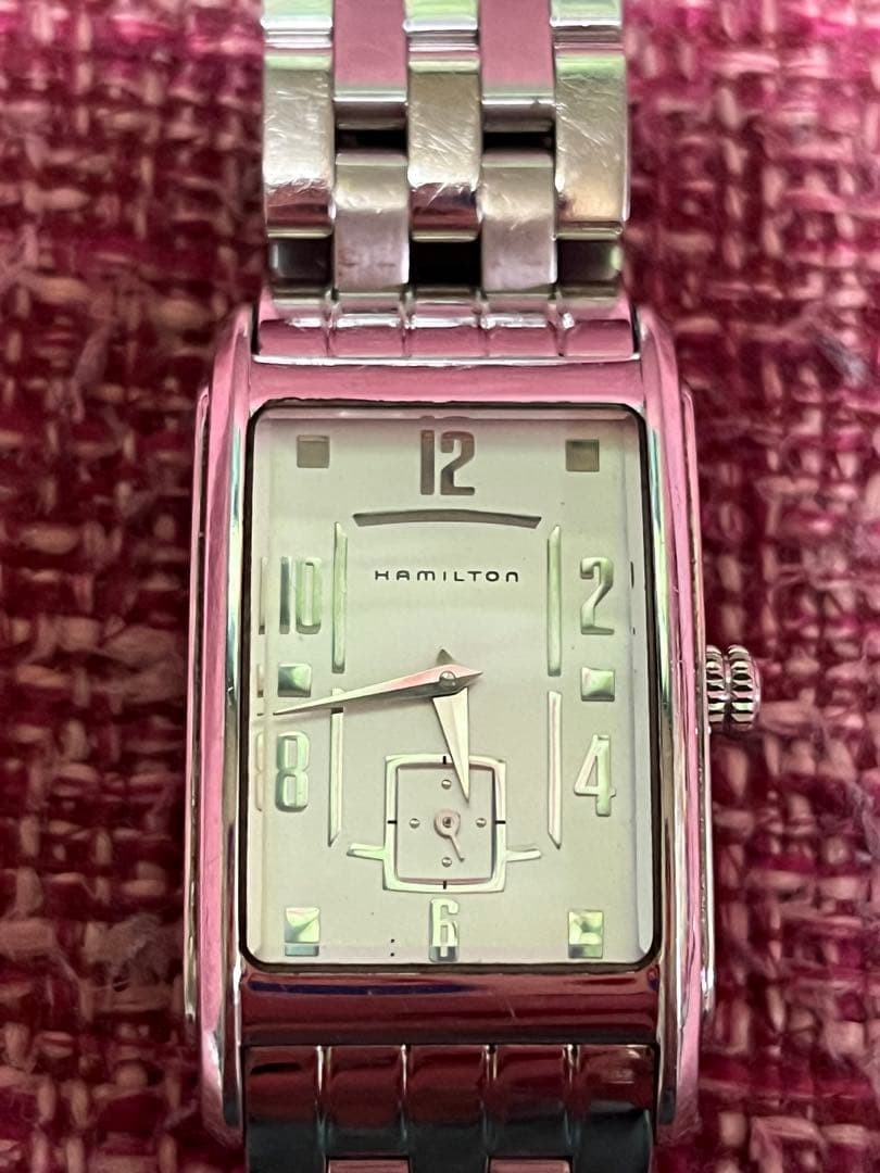 Hamilton Watch Rectangular Analog Cream Dial Stai… - image 1