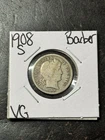 1908 S Barber Silver Dime Nice VG Very Good U.S. 10c Type Coin (Raw18800)