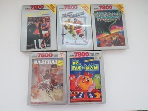 LOT of  5 - ATARI 7800 Video Games in Original Boxes w/Manuals - 2 SEALED