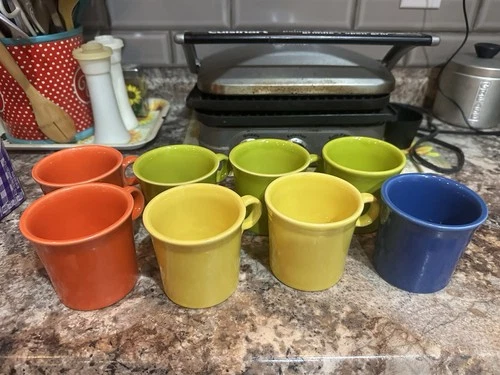 Fiestaware Fiesta O Ring Coffee Mugs Multicolor, 8-Pack, HLC