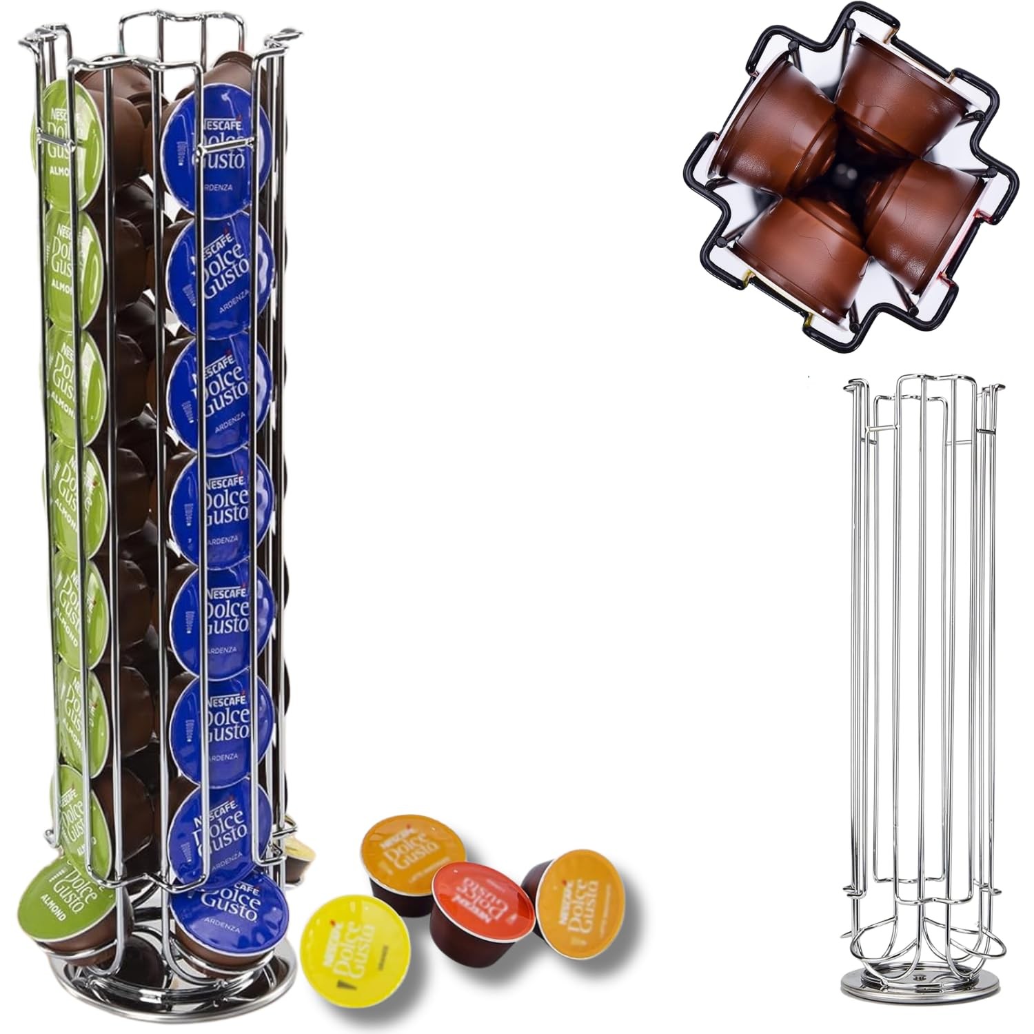 Find A Spare 32 Coffee Capsule Holder Pod Rack Stand Rotating 360 Degree for ...