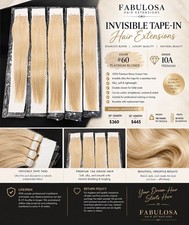 Luxury Invisible Tape-In Doubled drawn Hair Extensions 20  L, 40 Pcs, 100 Grams