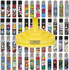 Set 48 Accendini Clipper Large Misti con Piatto Espositore Originali