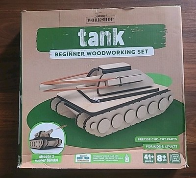 Jimmy's Tank Beginner Woodworking Set Shoots 2 Rubber Bands Precise CNC-Cut Part