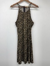 Michael Kors size XL Women’s Leopard Print Sleeveless Halter Neck Mini Dress