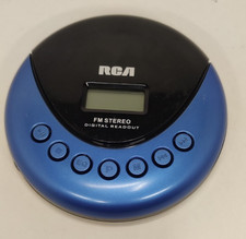 RCA Portable CD Player FM Stereo Blue Black - PLAYS GREAT - Read Screen Note