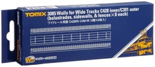 TOMIX N Gauge Wide Rail Wall C428 Inner C391 Outer 3 Types x 8 Sheets 3085