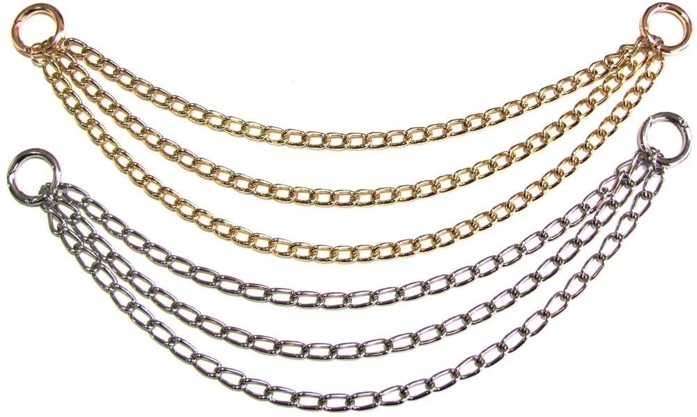 3-TIER GOLD/NICKEL CHAIN ORNAMENT FOR HANDBAG SHOULDER BAG PURSE / JEANS /CHARMS