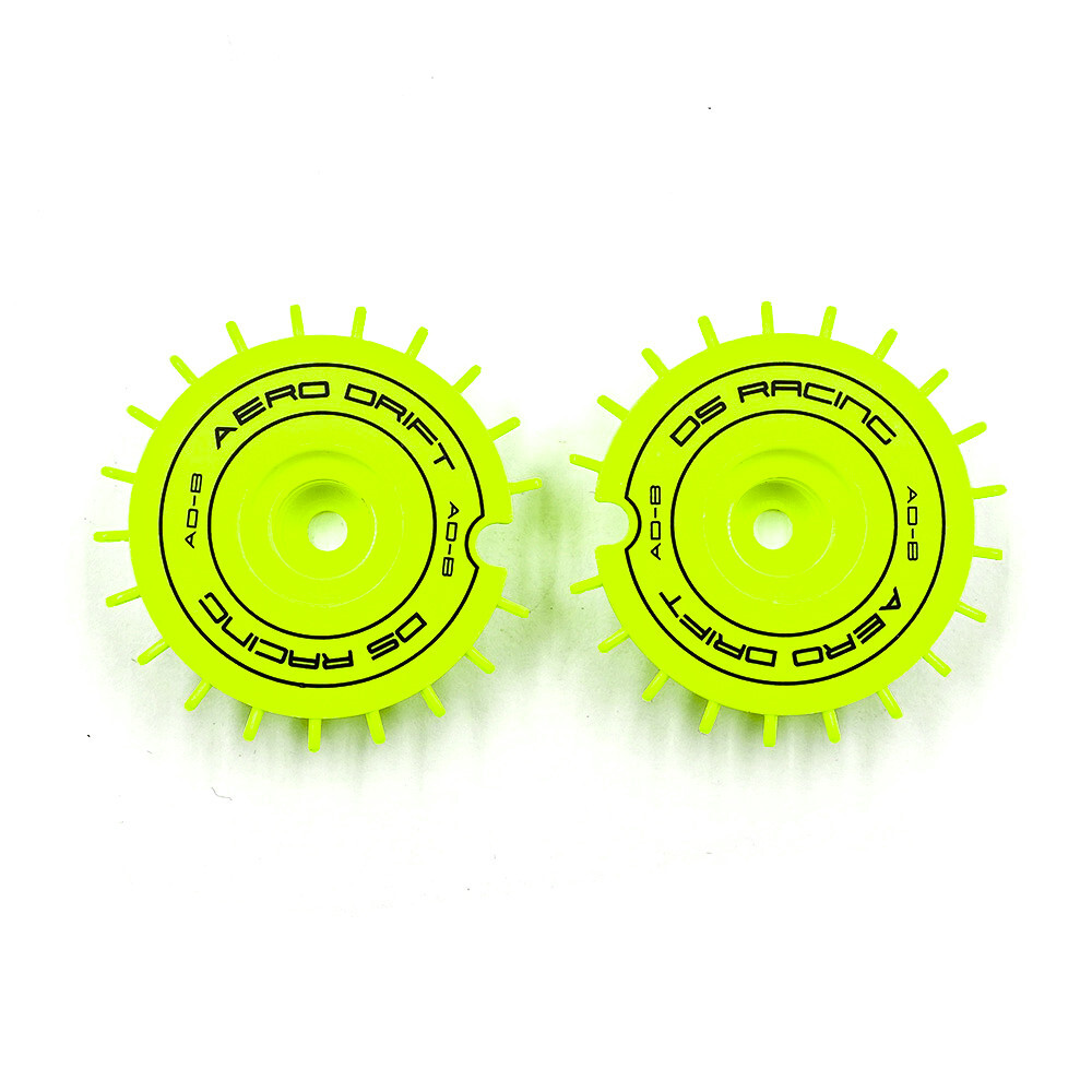 DS RACING 1/10 RC Drift Aero Wheel Covers FLAT Style LIME for Drift