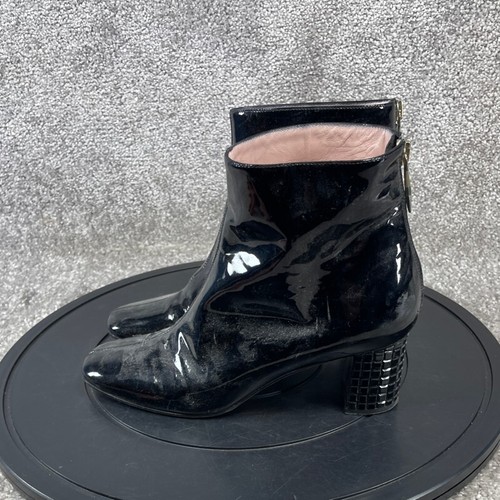 Kate Spade New York Boots Womens Size 6.5 C Bootie Black Leather Block Heel - Picture 3 of 12