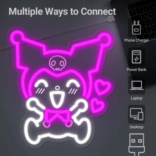 Kuromi Neon Sign Kawaii LED Neon Light Purple Kuromi - Picture 2 of 5