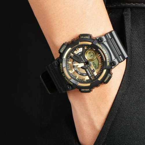 Reloj deportivo analógico digital para hombre Casio AEQ-110BW-9A tiempo mundial juventud analógico negro - Imagen 8 de 12