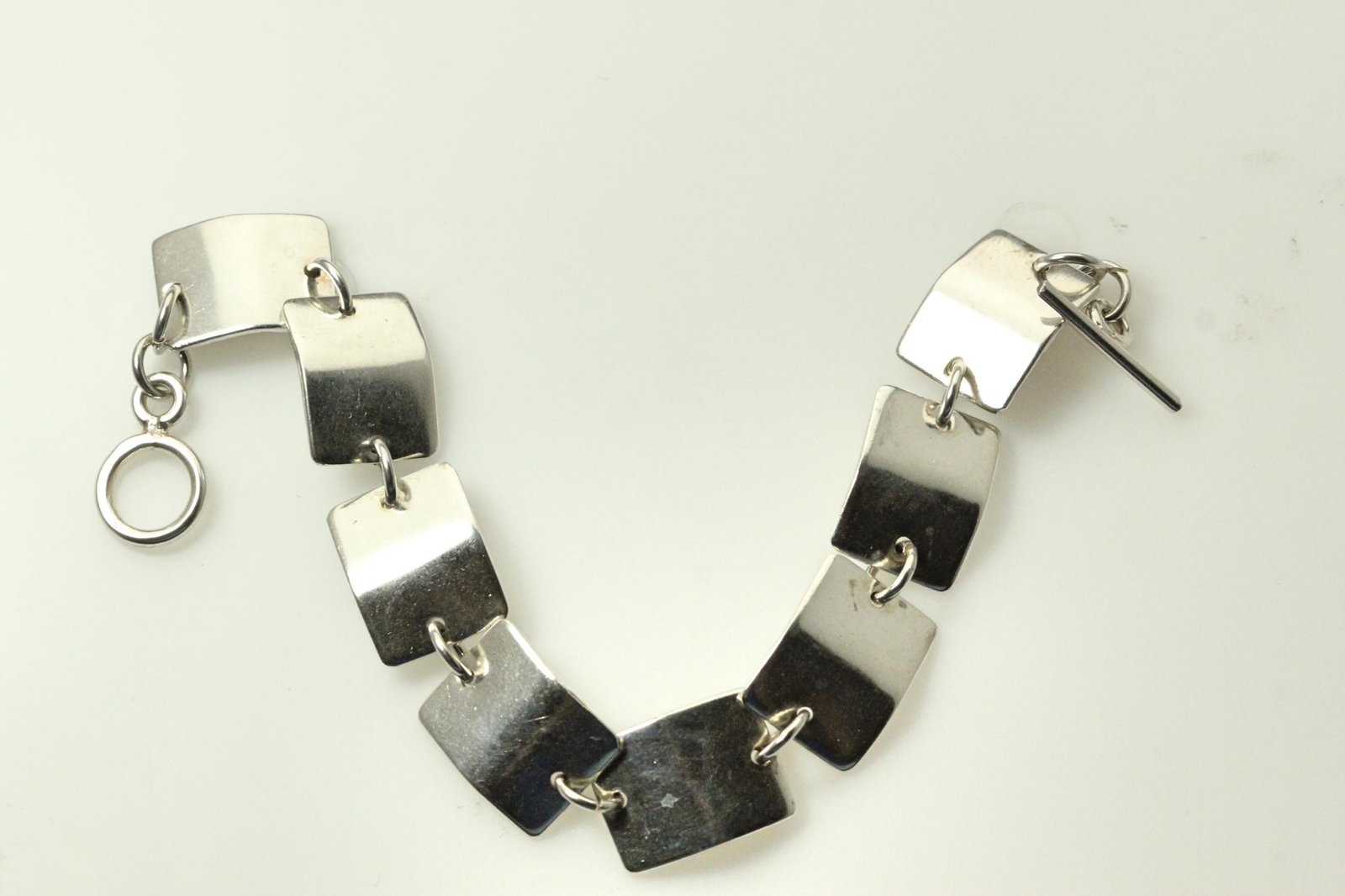 925 Sterling Silver 8" Rectangular Link Bracelet … - image 1