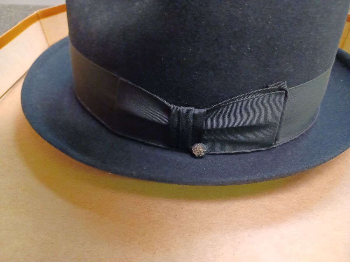 Vtg Knox Twenty Men's Custom Edge Fedora Hat Black Box 7 3/8 Vtg Knox Twenty Men's Custom Edge Fedora Hat Black Box 7 3/8