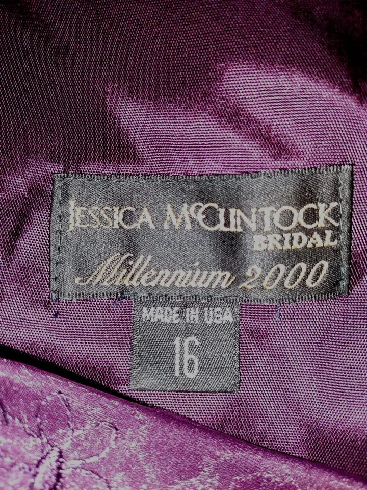 Top vintage Jessica McClintock para mujer talla 16 bordado ajustado Millennium Foto 4 de 4