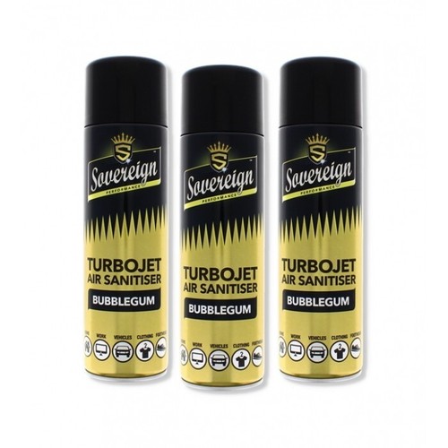 8 x SOVEREIGN TURBO JET AIR FRESHENER SANITISER SPRAY CAR HOME OFFICE BLAST CAN - Picture 11 of 11