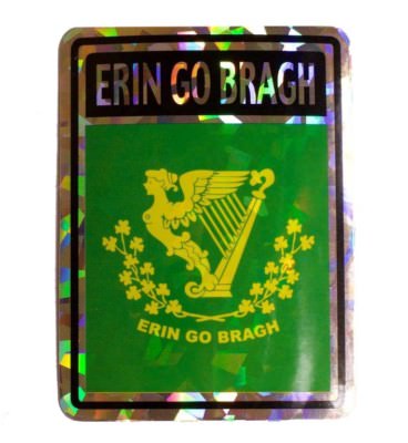 Pack of 2 Erin Go Bragh Flag Reflective Decal Bumper Sticker