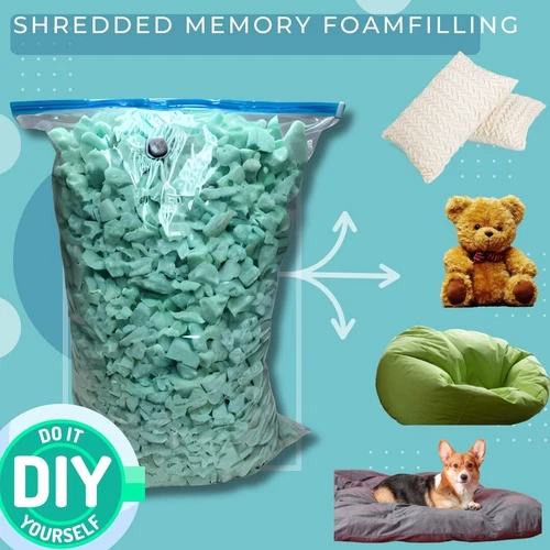 Premium Shredded Memory Foam Fill for Pillows, Bean Bags, Cushions - Soft 15lbs - Picture 2 of 5