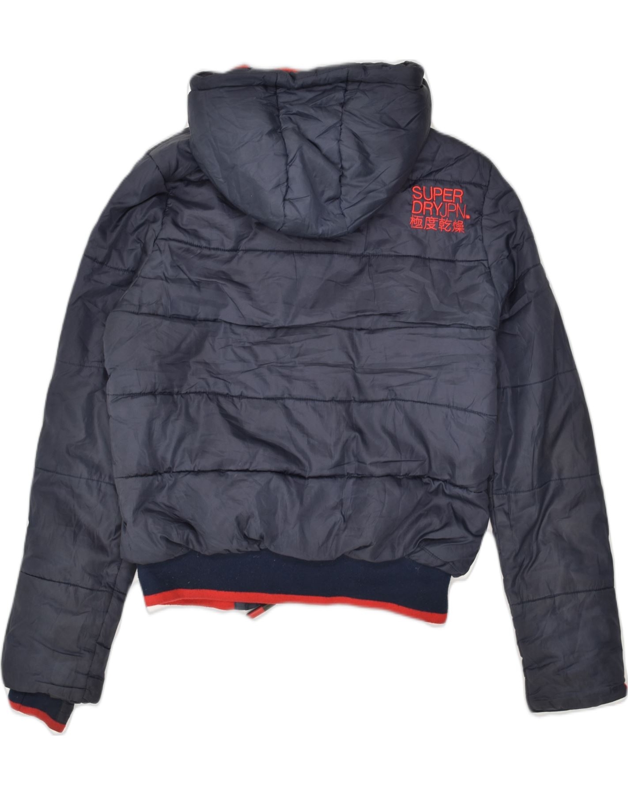 SUPERDRY Mens Hooded Padded Jacket UK 40 Large Navy Blue Nylon AF36 eBay