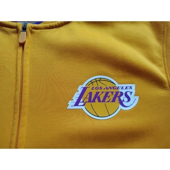 Los Angeles Lakers Full-Zip Yellow Warm-Up Jacket Men's Medium Fanatics NBA LA - Image 3 of 4