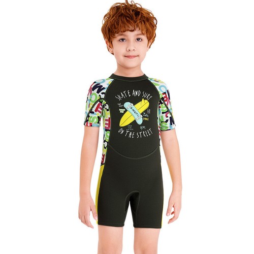 Traje de neopreno cálido para niños de 2,5 mm para snorkel natación traje corto de protección UV de una pieza - Imagen 19 de 36