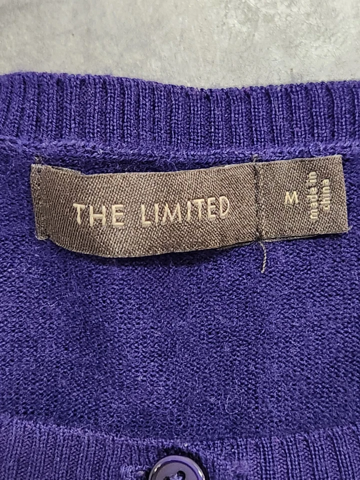 Cárdigan The Limited Talla M Púrpura Mezcla Lana Con Botones Foto 2 de 3
