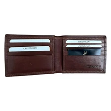 Style n Craft 301722-BN Slim Bifold Leather Wallet in Dark Tan
