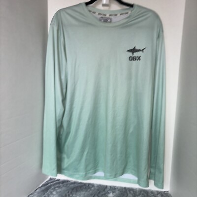 Spicy Tuna Coastal Outfitters Mens Long Sleeve Mint  Fishing Shirt Crew Neck 2XL