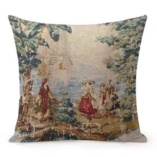 Euro Bosporus French Country Vintage Toile Decorative Throw Pillow Covers 18x18"
