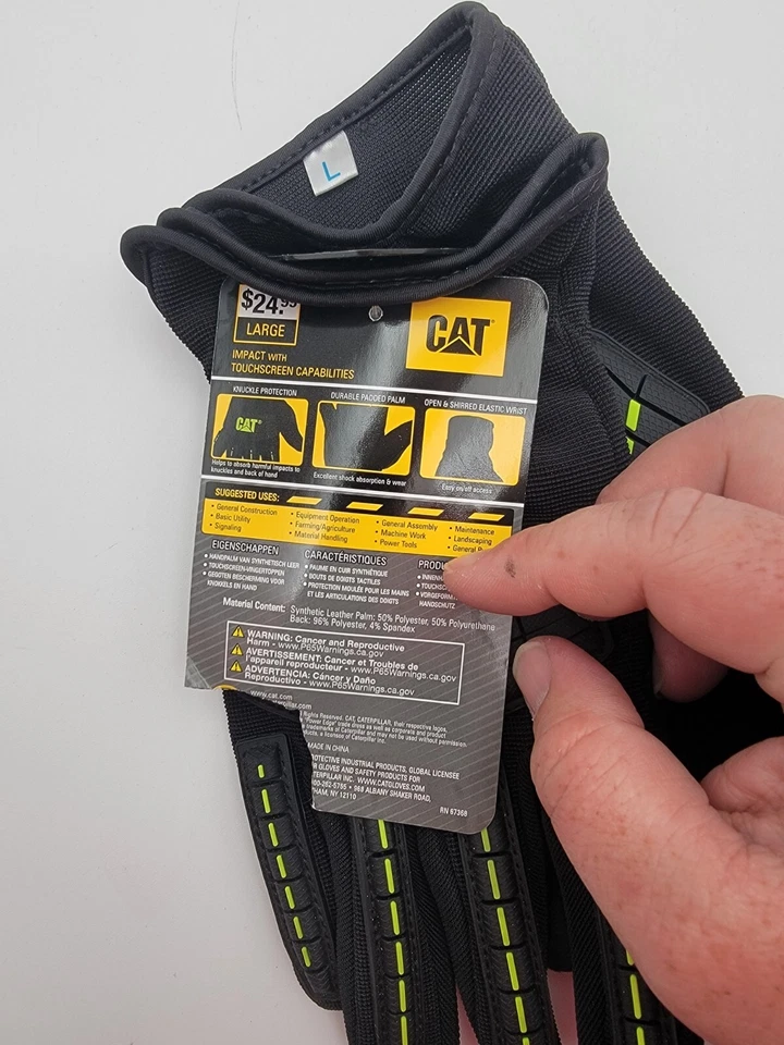 Guantes Cat Impact para hombre con capacidad de pantalla táctil talla, grandes Foto 3 de 4