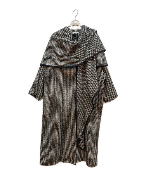 CLANE MIX HOUNDSTOOTH CAPE COAT