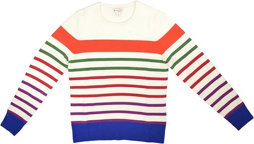 Merino Wool Striped Sweater, Multi 