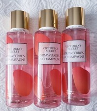 VICTORIA'S SECRET STRAWBERRIES  CHAMPAGNE BODY MIST 8.4 FL OZ LOT OF 3 