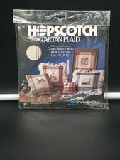 Hopscotch Rose/Gray Tartan Plaid Aida 14 ct. Cross Stitch Fabric 15" x 15" New