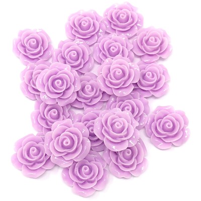 20x 20mm Resin Flower Flatbacks - Shabby Chic Craft Embellishments In 10 Colors