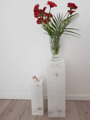 Hucha hucha columna hucha hucha XXL ahorro dinero blanco viejo columna decorativa