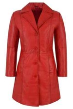 Leather Casual Stylish Soft New Red Women Trench Coat Handmade Lambskin Genuine