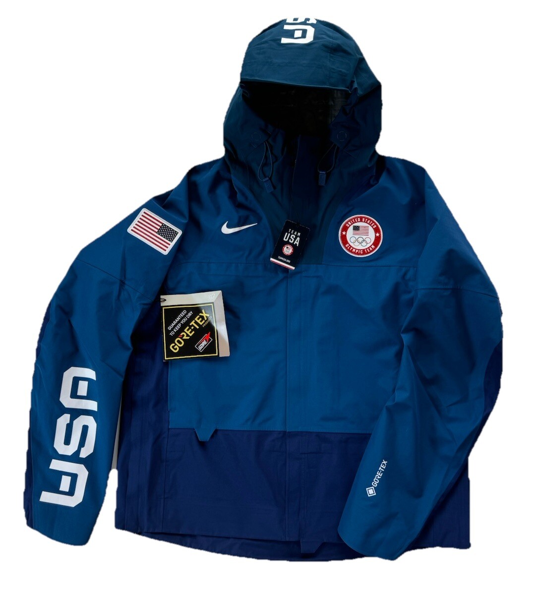 Nike USA Olympic ACG Gore-Tex Blue Jacket Craters DD8852-492 Nike USA Olympic ACG Gore-Tex Blue Jacket Craters DD8852-492