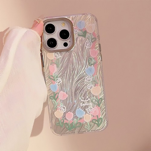 Tulip Flower Cover Case Shockproof For iPhone 15 14 13 12 11 Pro Max XS XR - Picture 3 of 9