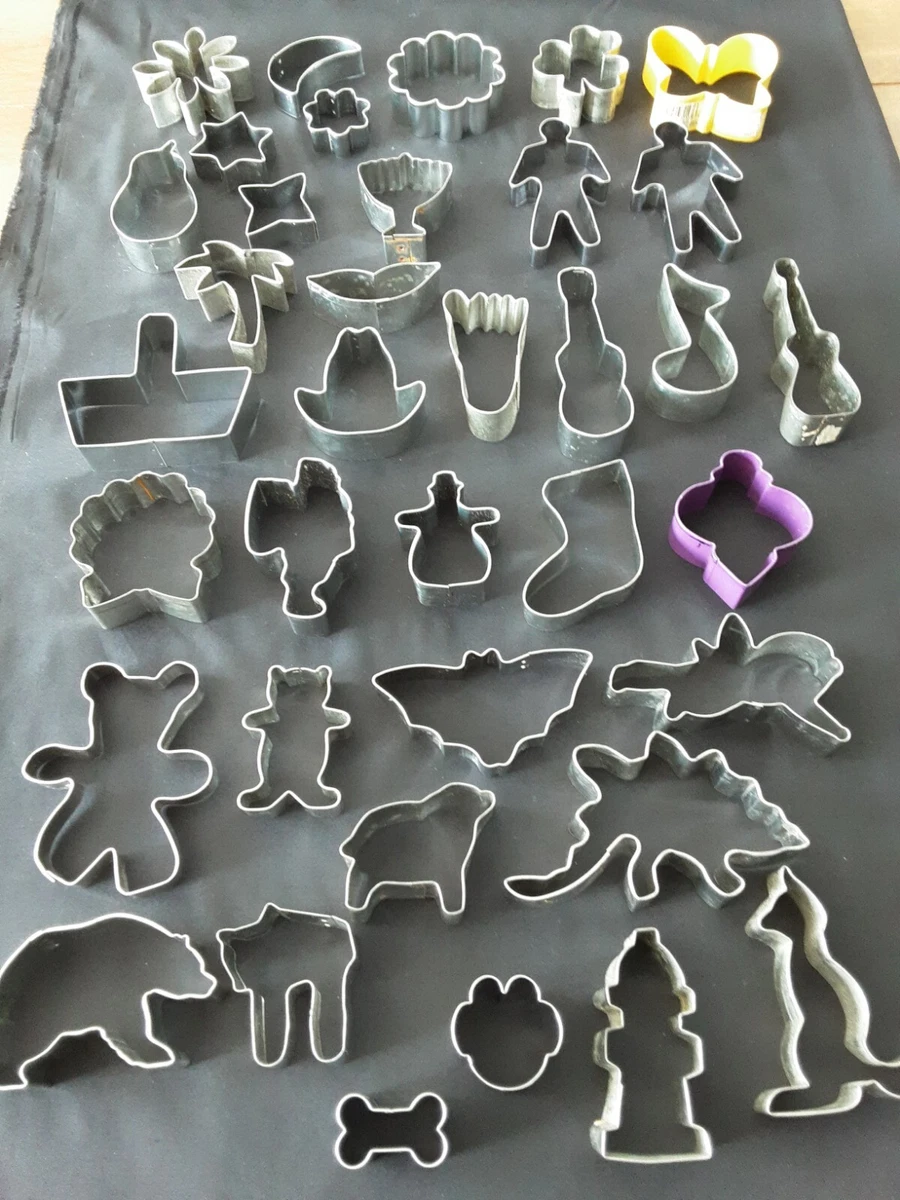 Lot of 39 Vintage Aluminum Cookie Cutters Unusual Shapes eBay