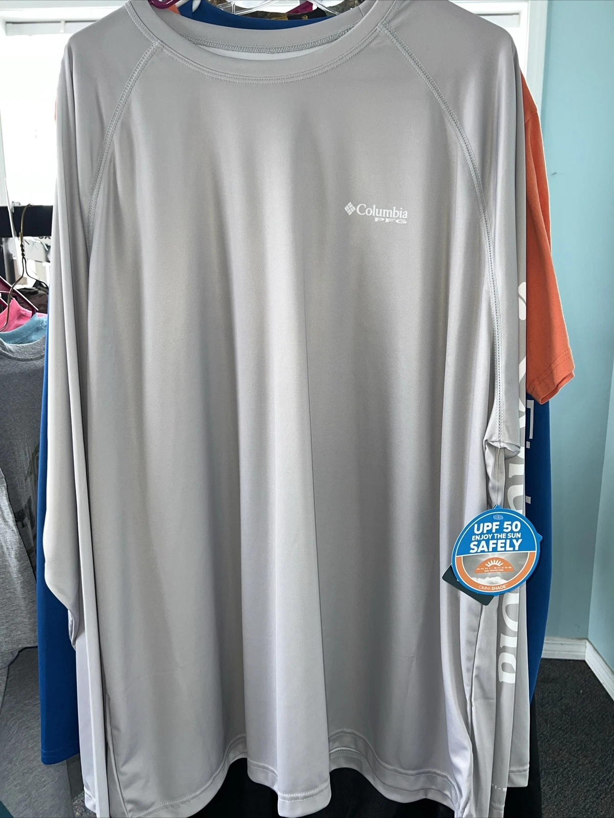 Men’s Long Sleeve Columbia Grey Shirt Size XXL